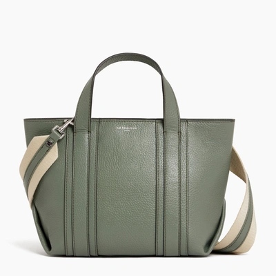 Le Tanneur Grace Mini Grained Leather Tote Bag In Green