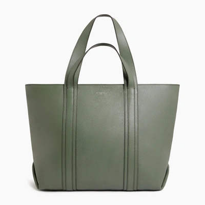 Le Tanneur Grâce Grained Leather Tote Bag In Green