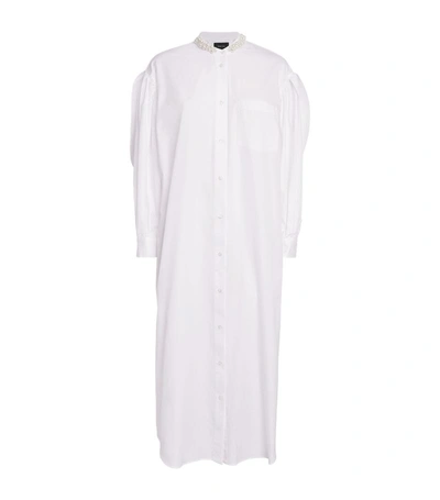 Simone Rocha Embellished Midi Shirt Dress In White