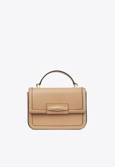 Jimmy Choo Diamond Top Handle Bag In Nude