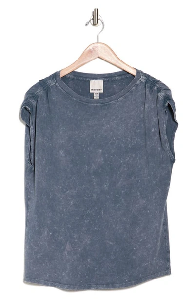 Industry Republic Clothing Gathered Cap Sleeve T-shirt In Navy