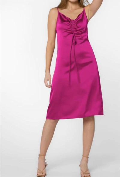 Velvet Heart Livvy Satin Slip Dress In Bright Fuchsia In Multi