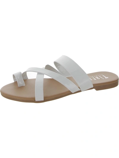 Tiara Angeles 03 Womens Patent Toe Loop Slide Sandals In Multi