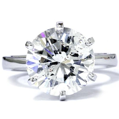Pompeii3 3 Carat Round Cut Enhanced Diamond Engagement Wedding Solitaire 14k White Gold In Multi