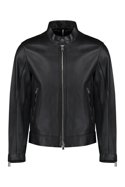 Hugo Boss Boss Mansell Leather Jacket In Black