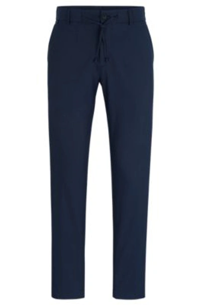 Hugo Boss Slim-fit Trousers In Dark Blue
