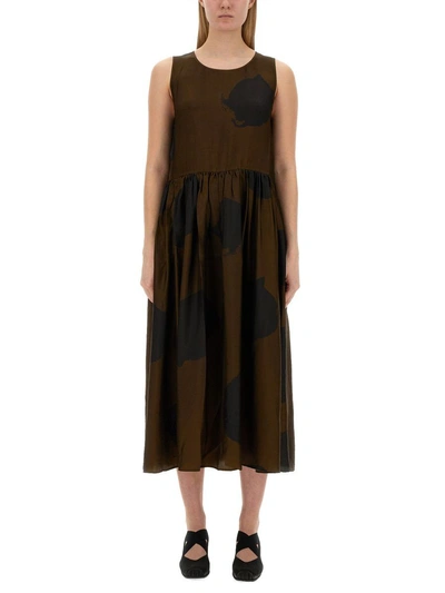 Uma Wang Ardal Flared Dress In Brown