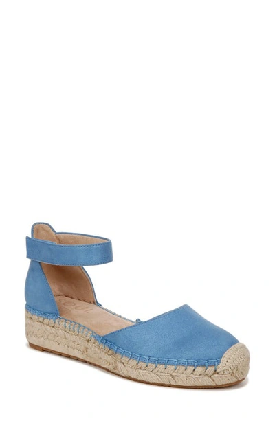 Soul Naturalizer Wren Ankle Strap Espadrille Platform Sandal In Linen Blue Fabric