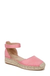 Soul Naturalizer Wren Ankle Strap Espadrille Platform Sandal In Flamingo Pink Fabric