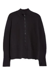 Issey Miyake Rustic Knit Zip Cardigan In Black