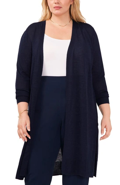 Halogen Linen Blend Cardigan In Classic Navy