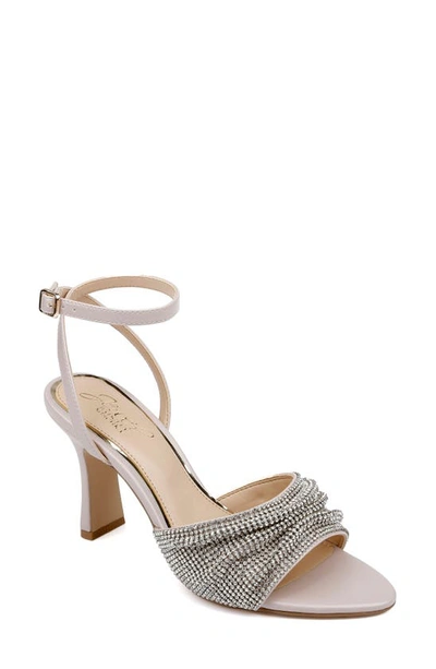 Jewel Badgley Mischka Huntley Ankle Strap Pointed Toe Sandal In Champagne Pearlized