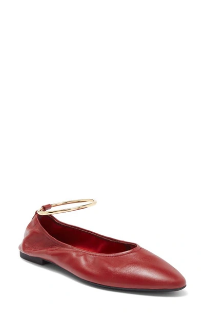 Jeffrey Campbell Tippy Flat In Red Gold