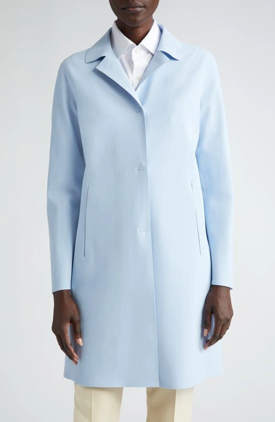 Herno Pef Snap Front Scuba Coat In Light Blue