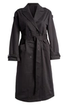 Allsaints Wyatt Cotton Trench Coat In Black