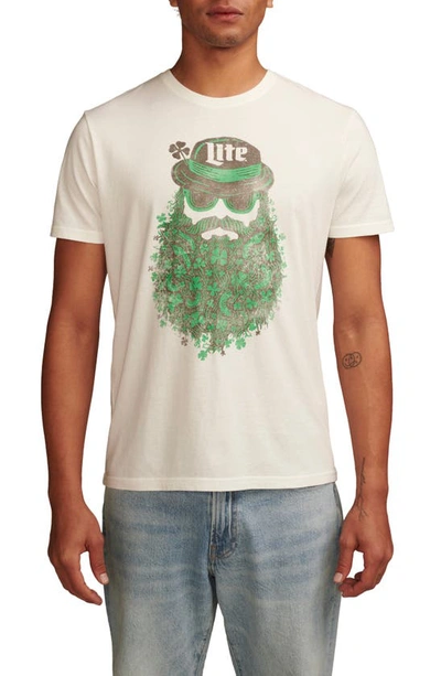 Lucky Brand Men's Miller Lite Beard Short Sleeve T-shirt In Marshmallow