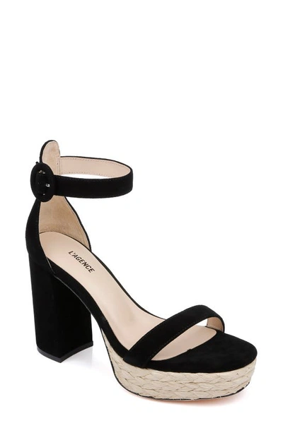 L Agence Avia Ankle Strap Platform Sandal In Black Leather