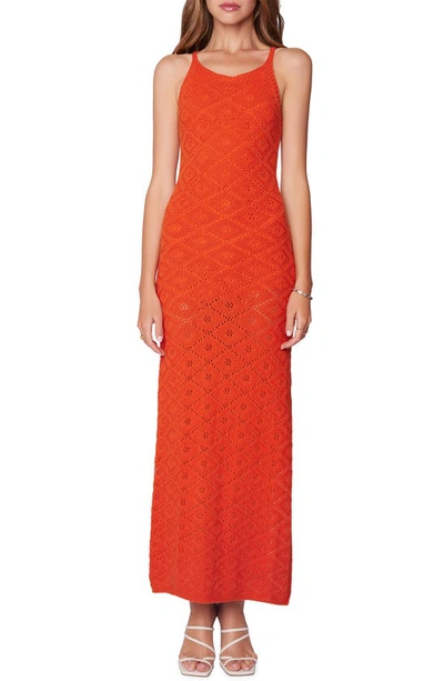 Lost + Wander Zinnia Pointelle Cotton Knit Maxi Dress In Rust