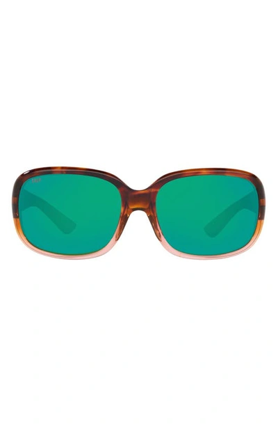 Costa Del Mar 58mm Polarized Square Sunglasses In Dark Tort