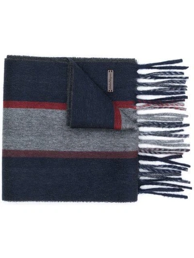 Ferragamo Salvatore  Striped Scarf - Blue