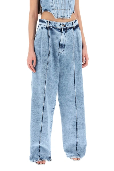 Giuseppe Di Morabito Cotton Denim High Rise Wide Jeans In Light Blue