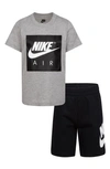 Nike Kids' Crew Tee & Knit Shorts Set In Black
