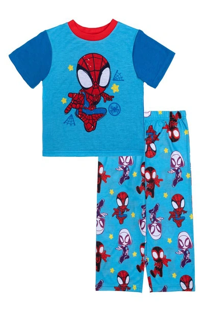 Ame Kids' Spidey Short Sleeve Pajamas In Blue Assorted