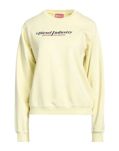 Diesel F-reggy-ind Woman Sweatshirt Light Yellow Size L Cotton