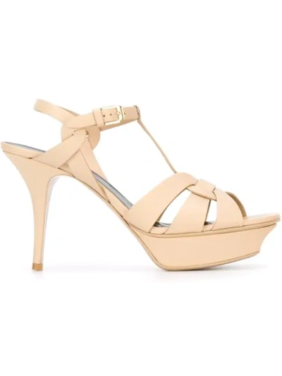 Saint Laurent 'tribute' Sandals - Neutrals In Neutrals