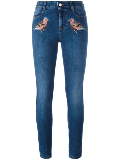 Stella Mccartney Robin Embroidered Skinny Jeans In Blue