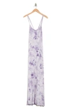 Go Couture Tie Dye Maxi Tank Dress In Purple