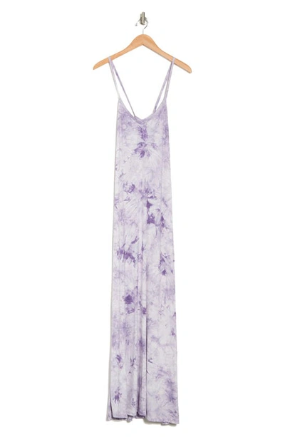 Go Couture Tie Dye Maxi Tank Dress In Purple Splotch Tie Dye