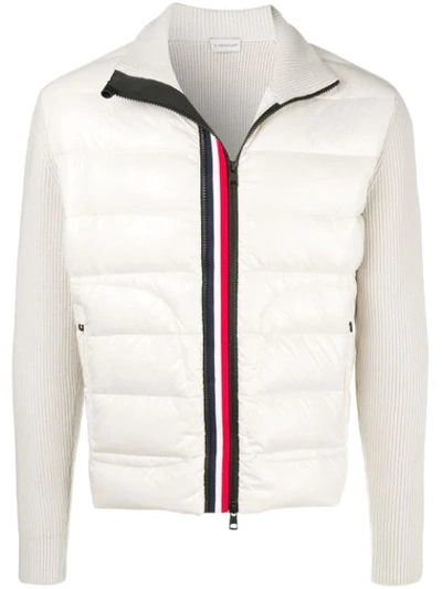 Moncler Padded Front Cardigan In Neutrals
