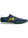 Kenzo Tiger Patch Sneakers In Blue