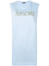 Versace Vintage Logo Tank Top In Blue