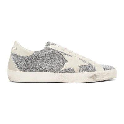 Golden Goose Silver Limited Edition Crystal Galaxy Superstar Sneakers In Grey