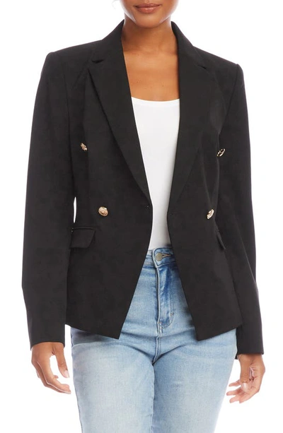 Karen Kane Double Breasted Blazer In Black