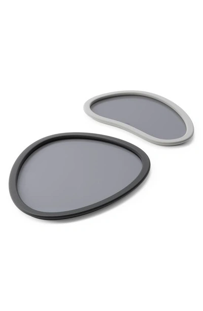 Umbra Set Of 2 Organic Serving Trays In Charcoal/grey