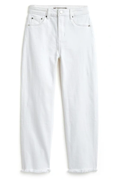 Tractr Kids' High Rise Raw Hem Pants In White