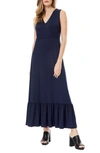 Love By Design Alba Sleeveless Tiered Maxi Dress In Peacoat