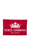 Dolce & Gabbana Small Logo Print Pouch In Red