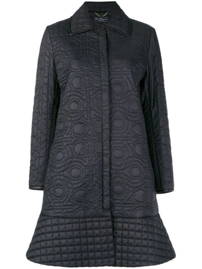 Ferragamo Salvatore  Quilted Gancio Coat - Black