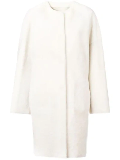 P.a.r.o.s.h Reversible Shearling Coat In White