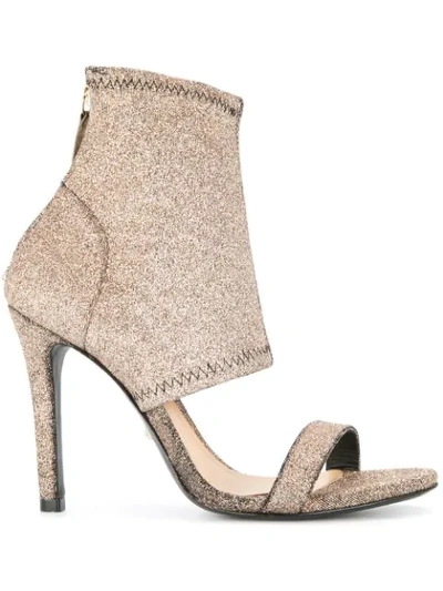 Schutz Glitter Sock Sandals - Metallic