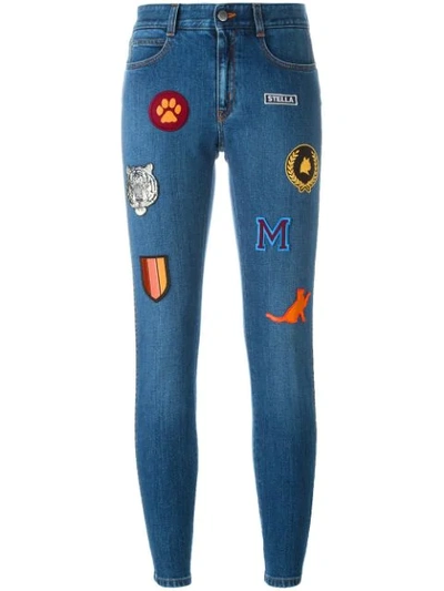 Stella Mccartney Embroidered Patch Skinny Jeans In Blue