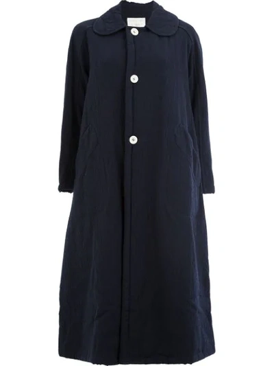 Renli Su Single Breasted Flared Coat - Blue