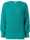 P.a.r.o.s.h Ribbed Cable Knit Jumper In Blue