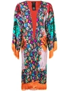 Etro Floral Print Poncho In Yellow