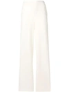 P.a.r.o.s.h Elasticated Waistband Flared Trousers In White