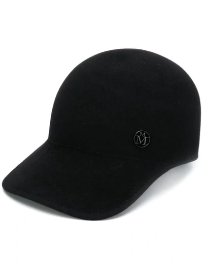 Maison Michel Black Tiger Rabbit Felt Baseball Cap